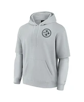 Fanatics Men's and Women's Gray Pittsburgh Steelers Sleek Elements Pullover Hoodie