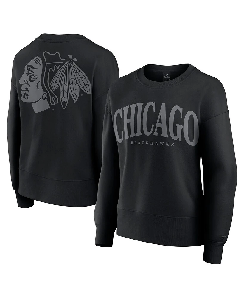 Fanatics Women's Black Chicago Blackhawks Elements Flow Pullover Sweatshirt