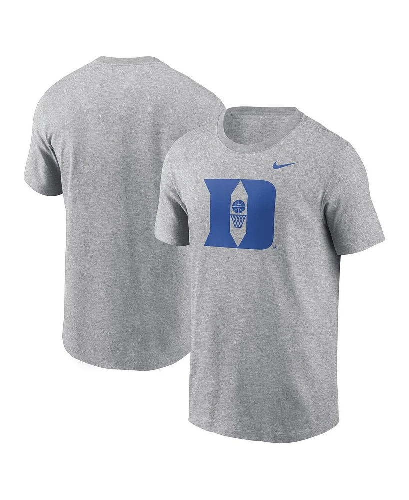 Nike Men's Heather Gray Duke Blue Devils Basketball Logo T-Shirt