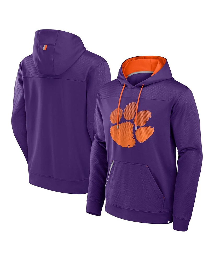 Fanatics Men's Purple Clemson Tigers Defender Dot Faded Primary Pullover Hoodie