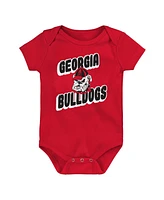 Outerstuff Newborn Red Georgia Bulldogs Sunday Comics 3-Pack Bodysuit Set