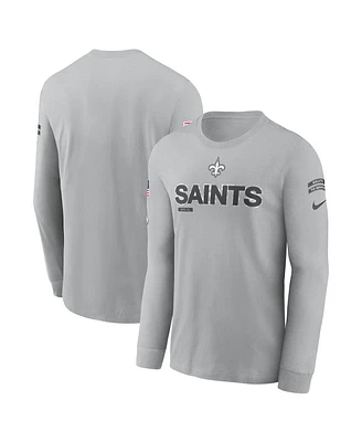 Nike Men's Gray New Orleans Saints 2024 Salute To Service Long Sleeve T-Shirt