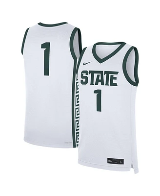 Nike Men's 1 White Michigan State Spartans Home Replica Jersey