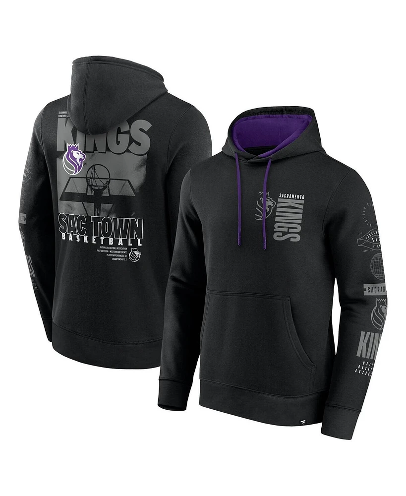 Fanatics Men's Black Sacramento Kings Game Time Crossover Pullover Hoodie