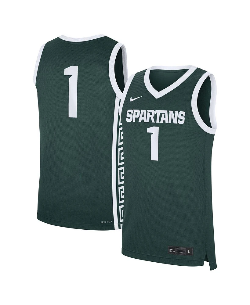 Nike Men's 1 Green Michigan State Spartans Road Replica Jersey