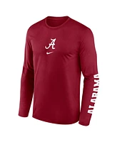 Nike Men's Crimson Alabama Tide Primetime Center Lockup Two-Hit Legend Long Sleeve T-Shirt