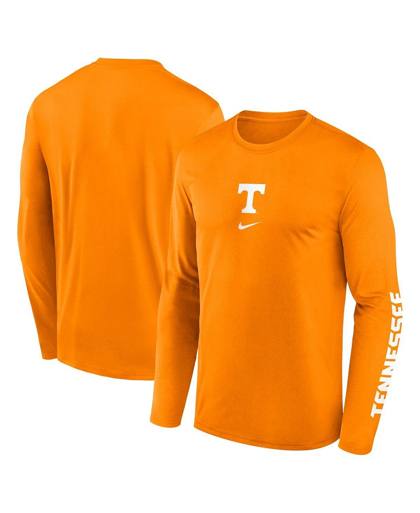 Nike Men's Tennessee Orange Volunteers Primetime Center Lockup Two-Hit Legend Long Sleeve T-Shirt