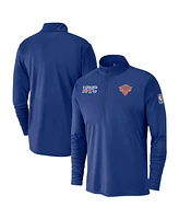 Nike Men's Blue New York Knicks 2024/25 City Edition Authentic Coaches Performance Half-Zip Top