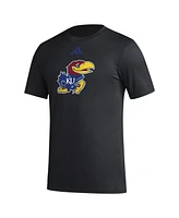 Adidas Men's Black Kansas Jayhawks Primary Locker Logo Pre-Game Aeroready T-Shirt