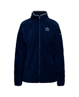 Columbia Women's Navy Dallas Cowboys Give and Go Iii Fleece Raglan Full-Zip Jacket