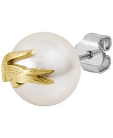 Lacoste Gold-Tone Matchpoint Glass Pearl Stud Earrings