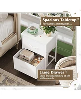 Wlive Nightstand 2 Drawer Dresser for Bedroom Small with Drawers Bedside Furniture Night Stand End Table Fabric Bins Closet