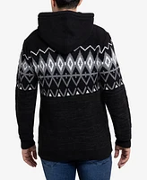 X-Ray Men's Color Blocked Pattern Hooded Sweater