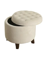 Slickblue Elegant Wooden Ottoman for Stylish Seating and Storage Solutions