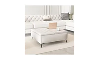 Slickblue Wide Square Storage Bench Coffee Table for Stylish and Functional Living Room Storage