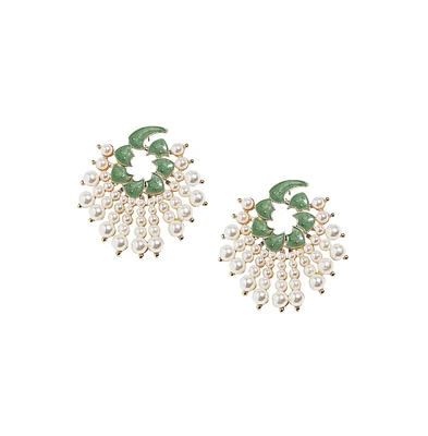 Sohi Circular Pearl Drop Earrings