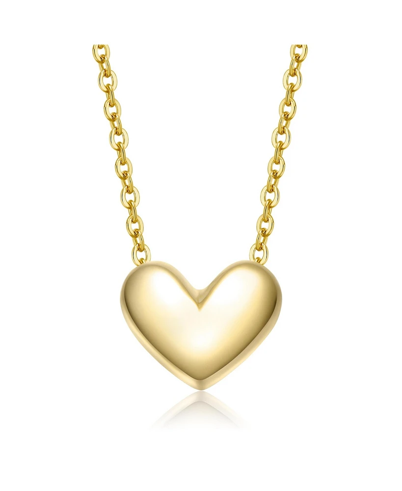 GiGiGirl Minimalist Heart Pendant Necklace in White Gold Plated, 14K Gold Plated, or 18K Rose Gold Plated