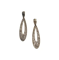 Intricate Oval Rose Drop Earrings