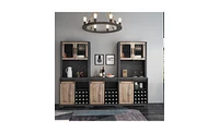 Slickblue Farmhouse Barn Door Bar Cabinet for Living Room with Rustic Storage and Style