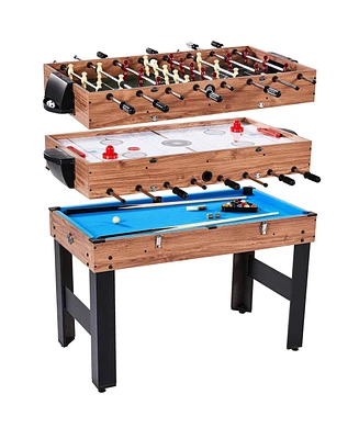 Lancaster Gaming Company Lancaster 3 in 1 Pool Billiard, Slide Hockey, Foosball Combo Arcade Game Table