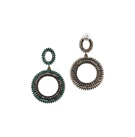 Circular Crystal Drop Earrings