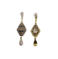 Sohi Crystal Rhombus Drop Earrings