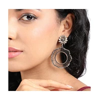 Sohi Daisy Circular Swirl Drop Earrings