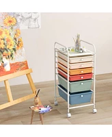 Costway 6 Drawer Rolling Storage Cart Scrapbook Paper Office Organizer