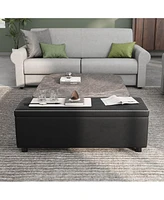 gaomon Storage Ottoman Bench, End of Bed Bench with The Synthetic Leather with Stitching