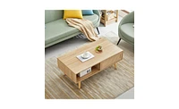 Slickblue Elegant Rattan Coffee Table for Stylish and Durable Living Room Decor