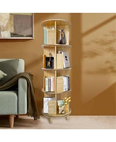 Slickblue 4-Layer Rotating Bookcase for Space-Saving and Convenient Storage