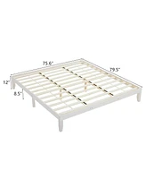 Slickblue Wooden Bed Frame for Bedroom with Sturdy Construction and Stylish Design