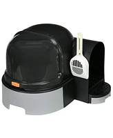 PawHut Cat Litter Box, Easy to Clean & Open with Scoop,