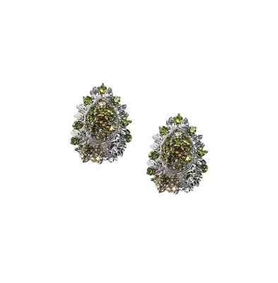 Textured Crystal Stud Earrings