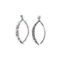 Sohi Rhinestone Crescent Drop Earrings