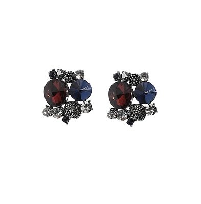 Crystal Textured Stud Earrings