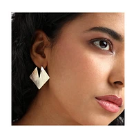 Sohi Dented Textured Rhombus Drop Earrings