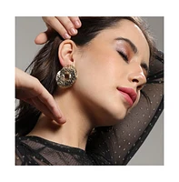 Sohi Dented Halo Stud Earrings