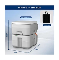 SereneLife Portable Outdoor Toilet With 5.3 Gal Tank & Easy Clean Flush