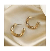 Ripple Swirl Hoop Earrrings