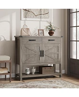 gaomon Farmhouse Entryway Table with 2-Door Cabinet & 2 Drawers, Wood Console Table with Storage, Coffee Bar Cabinet