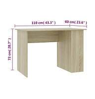 vidaXL Desk Sonoma Oak 43.3"x23.6"x28.7" Engineered Wood