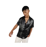 Men's Midnight Black & Chalice Silver Metallic Ombre Shirt