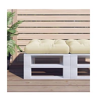 vidaXL Pallet Cushion Cream 23.6"x24.2"x3.9" Fabric
