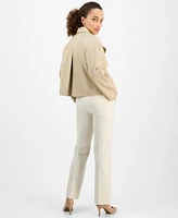 Ak Anne Klein Petite Short Trench Coat Straight Leg Pants