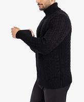 X-Ray Men's Cable Knit Roll Neck Sweater