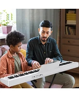 Sugift White 88 Key Digital Piano Keyboard with Stand Full-Size Semi-Weighted Electric Piano