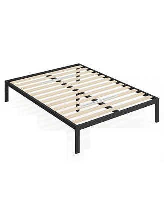 Slickblue Sturdy Metal Platform Bed Frame with Wood Slats For Bedroom