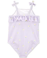 Carter's Toddler Girls Striped Lemon-Print One-Piece Swimsuit