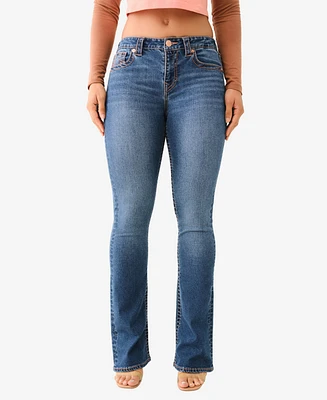 True Religion Women's Becca Mid Rise Big T Bootcut Jeans